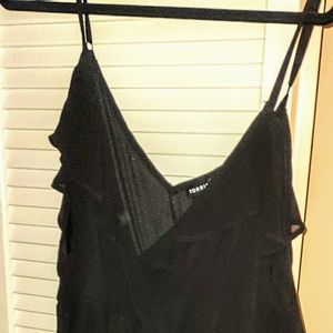 Torrid Black Cold Shoulder Chiffon Wrap Dress